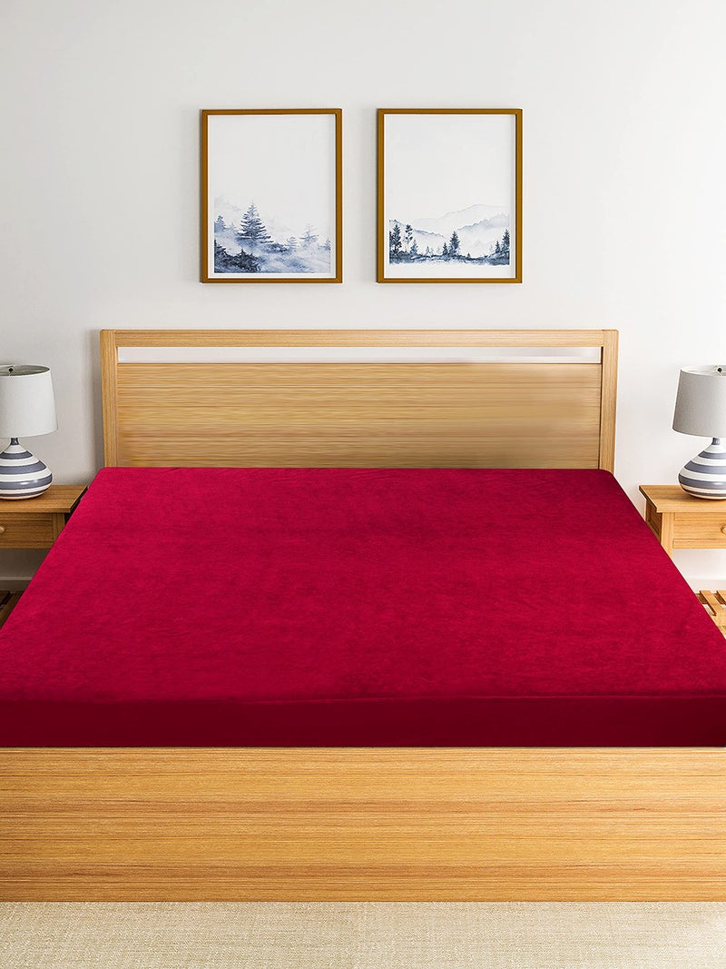 VYBBA 100% Waterproof Terry Cotton Ultra Soft Fitted Single Bed Mattress Protector,Breathable, Hypoallergenic Bed Cover, Mattresses Cover (78X48 inch | 6.6x4 feet_ Maroon) - Image 2