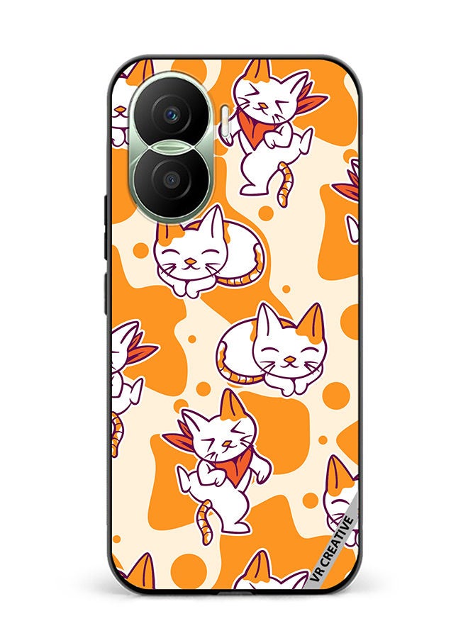 VR CREATIVE Protective Case Cover For Honor Play7T Pro Chilling Cat Pattern Design Multicolour - Image 1