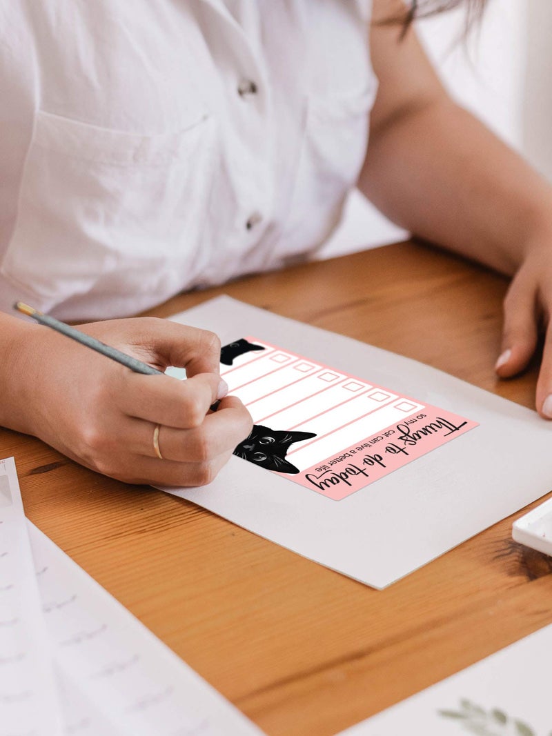 DAILY RITMO Funny Cat Small to Do List Sticky Notes | Things to Do Today So My Cat Can Live a Better Life | Black Cat Humor Notebook Notepad Note Card for Cat Lover Gift| 50 Pages 4x6" by DAILY RITMO - Image 4
