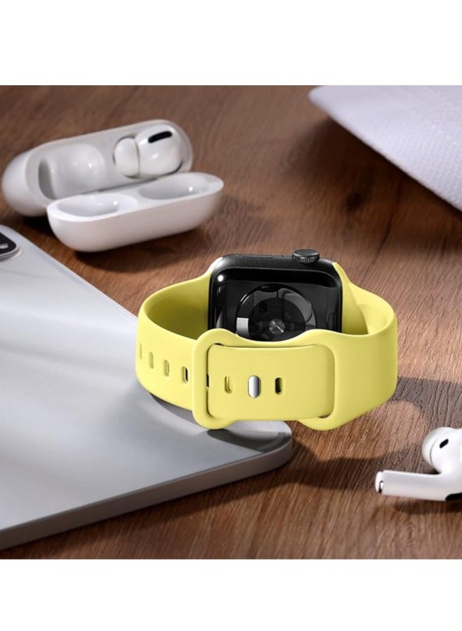 Compatible with Apple Watch Strap  42mm 44mm 45mm 46mm 49mm, Soft Silicone Sport Band Replacement Straps Compatible with iWatch SE Series 10 9 8 7 6 5 4  for Women Men - Image 2