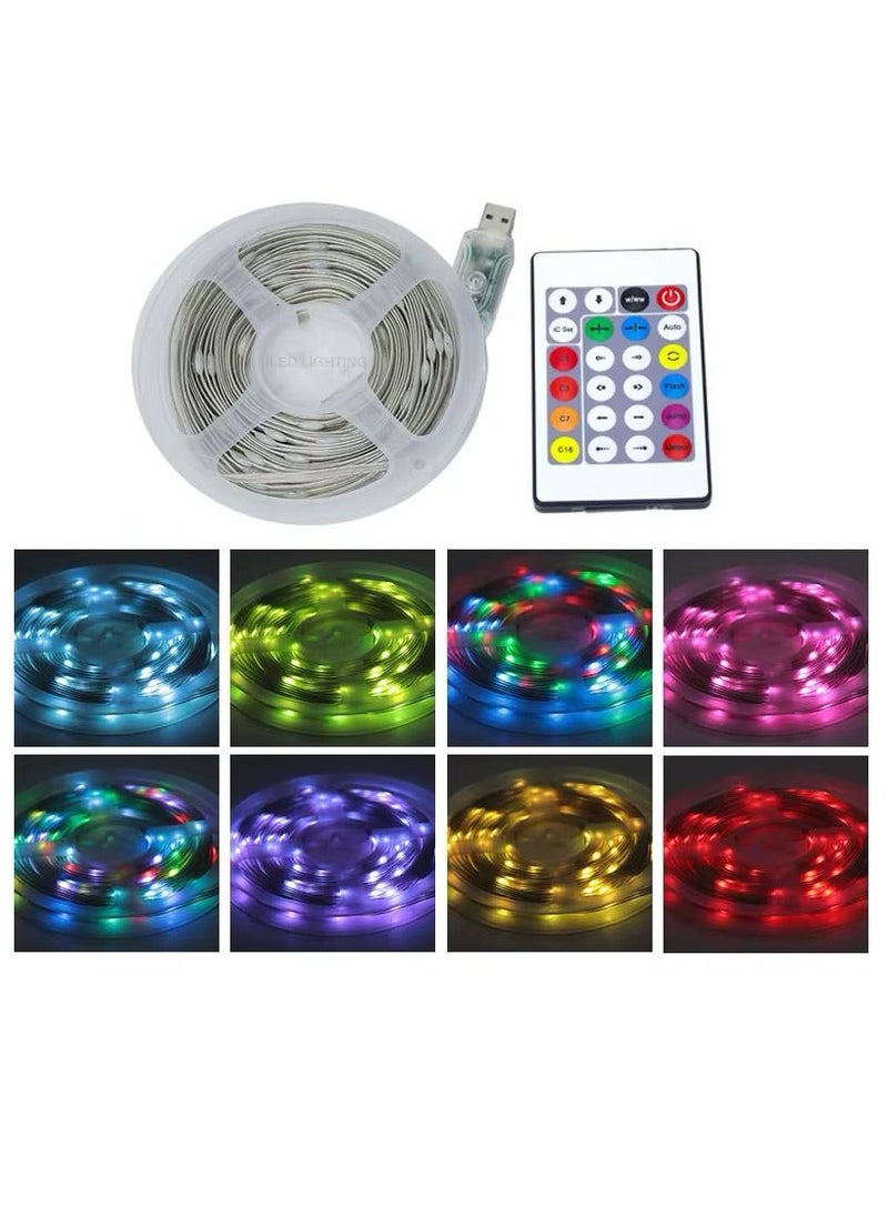 LED Strip Light, 10 Metre USB Powered, RGB Colour Changing with Remote Control, Multi-Function Decorative Lighting