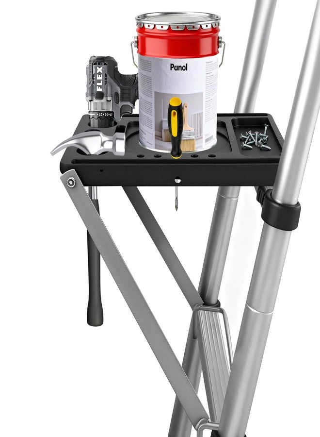GQGP Anti-Slip Plastic Ladder Work Platform Tray - 17x12 Inch Ladder Accessory Project Tray for Step/Extension Ladders, 400 Pound Capacity Tool Stand System for Painters - Image 1