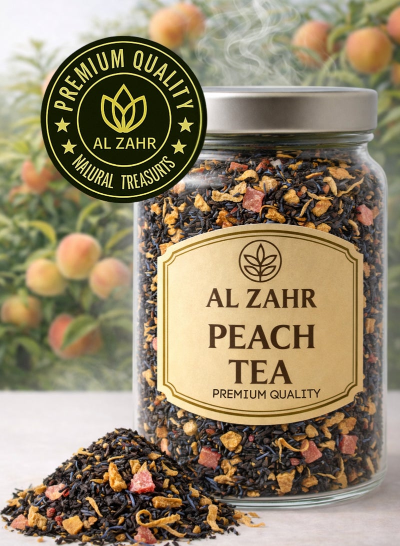 Zahr Peach Tea Herbal Leaves (Shai Khokh) – Premium Ceylon Black Tea with Peach, Berry & Flower Infusion | Natural Loose Leaf Herbal Blend for Gardening, Horticulture & Gourmet Tea Use - Image 2