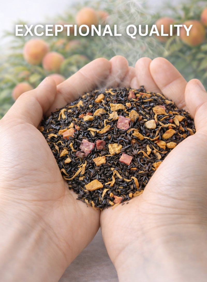 Zahr Peach Tea Herbal Leaves (Shai Khokh) – Premium Ceylon Black Tea with Peach, Berry & Flower Infusion | Natural Loose Leaf Herbal Blend for Gardening, Horticulture & Gourmet Tea Use - Image 4