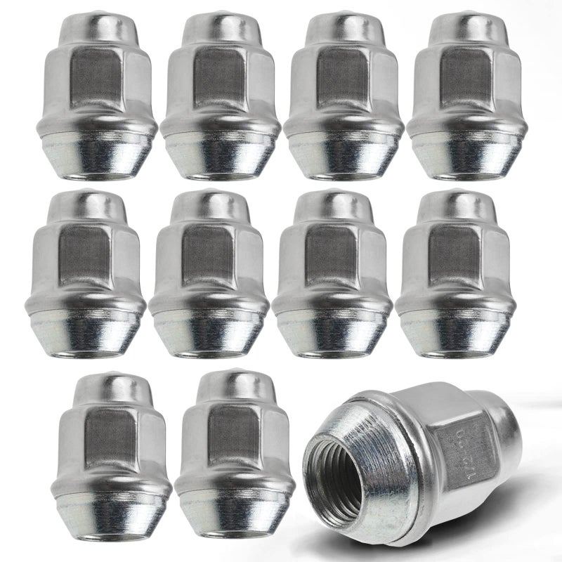 A-Premium APremium 10PC Wheel Lug Nuts 1220 Compatible with Dodge Charger Challenger Dakota Durango Ram 1500 B100 AMC Jeep Wrangler Cherokee Plymouth GTX Volvo 240 244 245 for 6036310AA