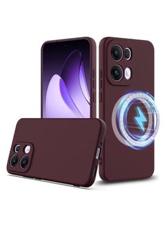 جنرال حافظة مغناطيسية متوافقة مع حافظة Oppo Reno 13 Pro 5G، حافظة رقيقة رفيعة للغاية من السيليكون السائل والمطاط الناعم المصنوع من السيليكون السائل TPU مع حزام للمعصم، حافظة مقاومة للصدمات والسقوط 