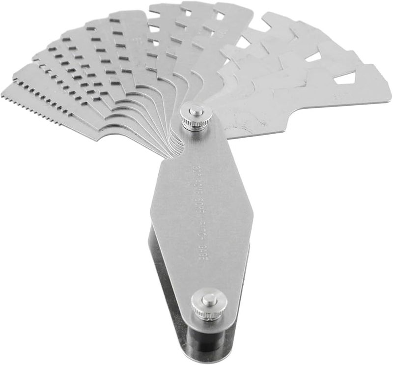 Stainless Steel Thread Gauge 30 Degree Acme Screw Pitch Measuring Tool 14 Blades Metric 2P 20P - Image 2