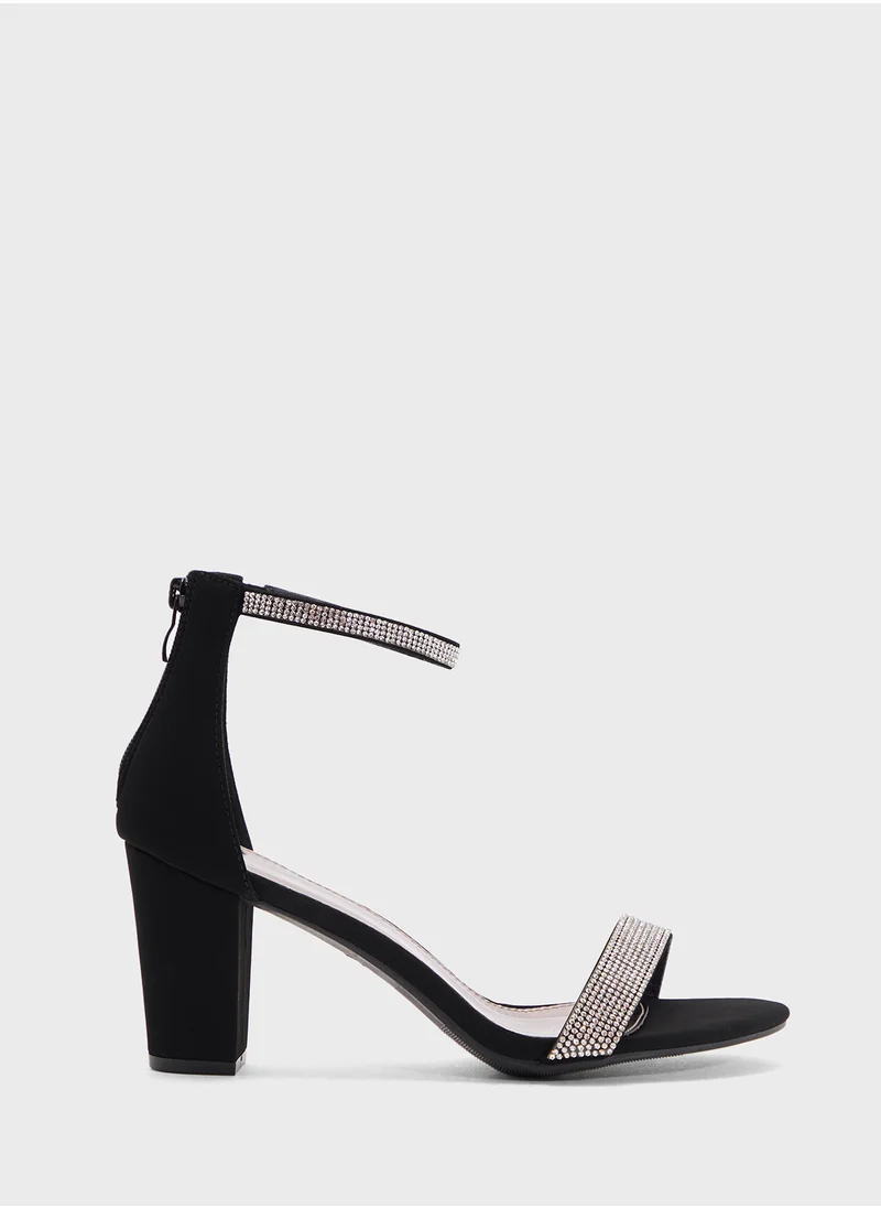 ايلا Block Heel Sandal With Embellishment