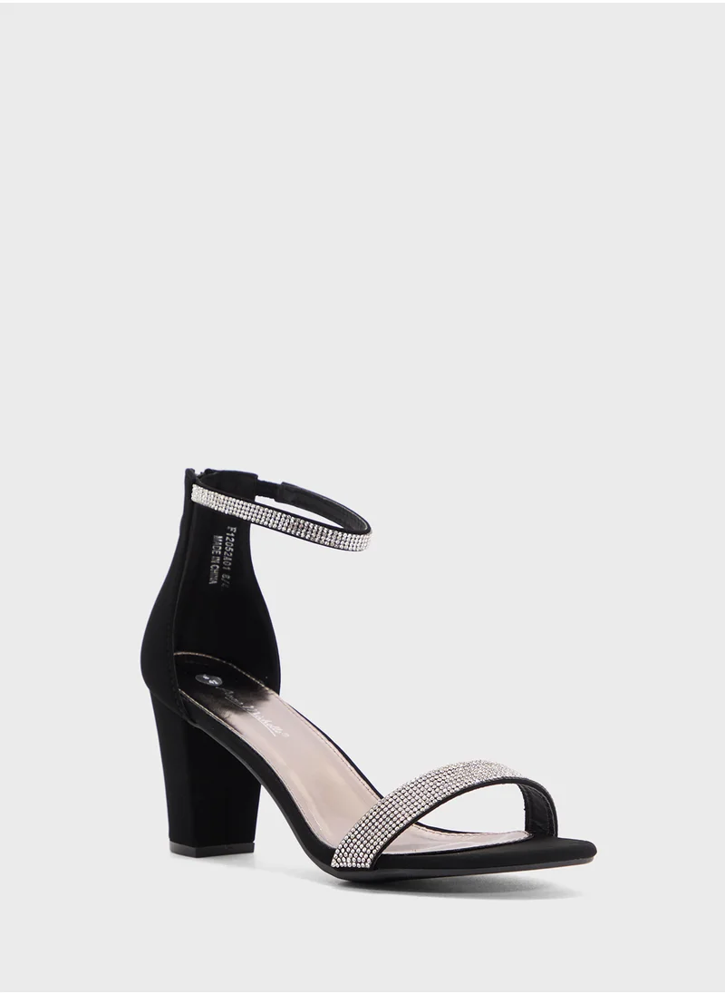 ايلا Block Heel Sandal With Embellishment