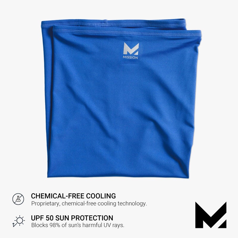 MISSION Cooling 12-in-1 Neck Gaiter, Blue - Lightweight & Durable - Cools Up to 2 Hours - UPF 50 Sun Protection - Machine Washable - Image 4