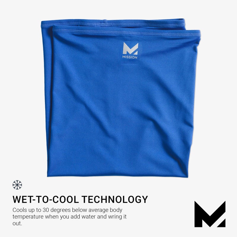 MISSION Cooling 12-in-1 Neck Gaiter, Blue - Lightweight & Durable - Cools Up to 2 Hours - UPF 50 Sun Protection - Machine Washable - Image 3