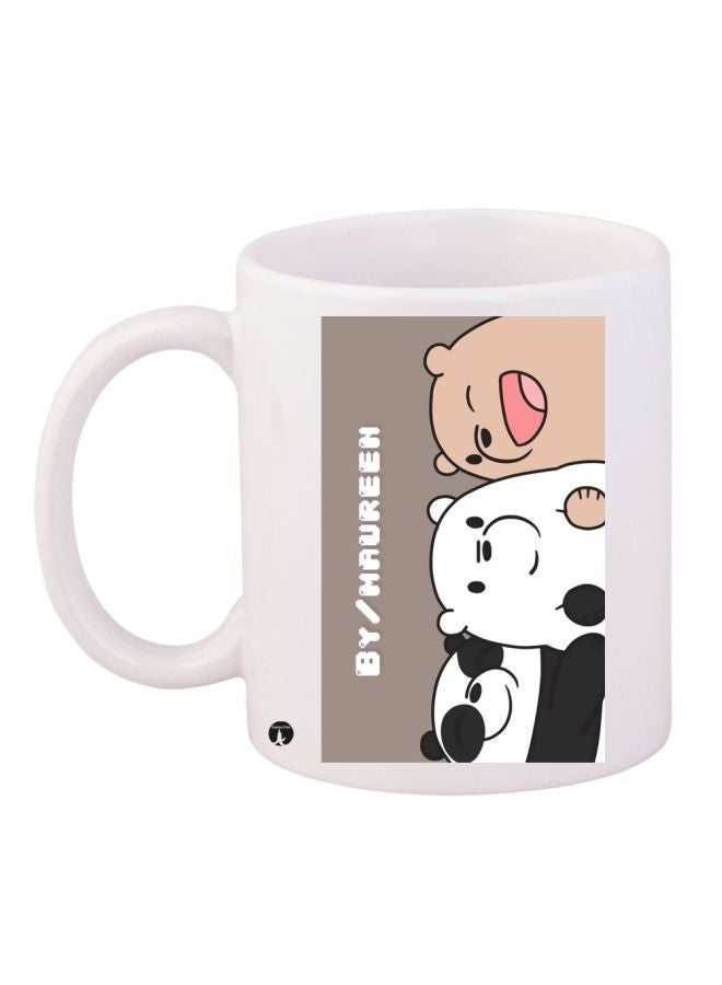 Panda Themed Coffee Mug White/Brown/Black 11ounce