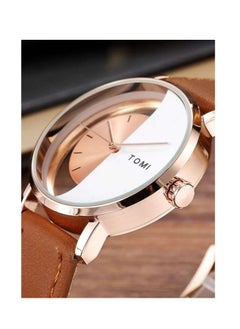 TOMI A unisex Brown Analog Leather Watch  - Image 2