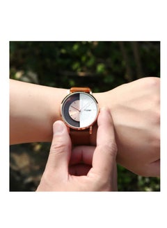 TOMI A unisex Brown Analog Leather Watch  - Image 3