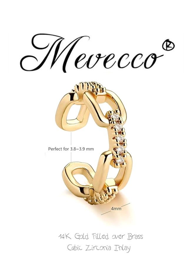 Mevecco Women Ear Cuff Earring Gold Non Pierced Ear Cartilage Clip on Wrap Hoop 14K Gold Filled Tiny Boho Beach Simple Minimalist Delicate Handmade Hypoallergenic Jewelry Gift-Sold as Single/Pair - Image 4