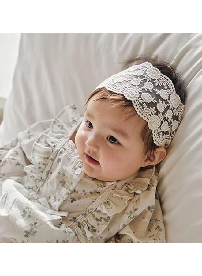 Happy D Baby Flower Embroidered Headband – Soft and Elegant Hair Accessory Suitable for Photos and Special Occasions - Image 2