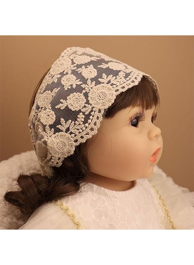 Happy D Baby Flower Embroidered Headband – Soft and Elegant Hair Accessory Suitable for Photos and Special Occasions - Image 3