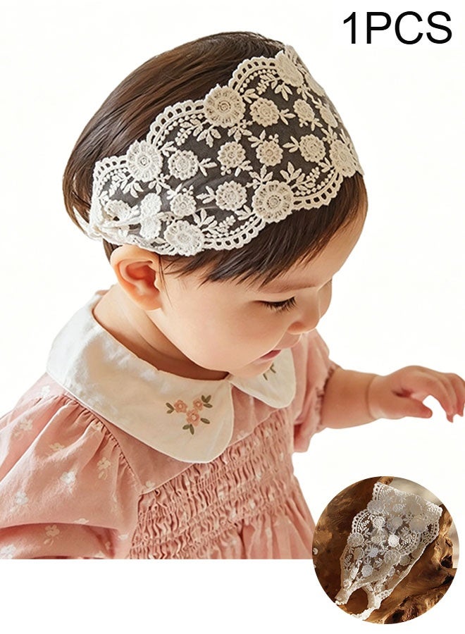 Happy D Baby Flower Embroidered Headband – Soft and Elegant Hair Accessory Suitable for Photos and Special Occasions - Image 1