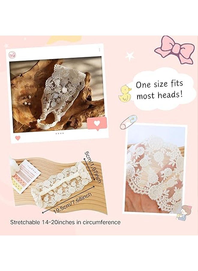 Happy D Baby Flower Embroidered Headband – Soft and Elegant Hair Accessory Suitable for Photos and Special Occasions - Image 4