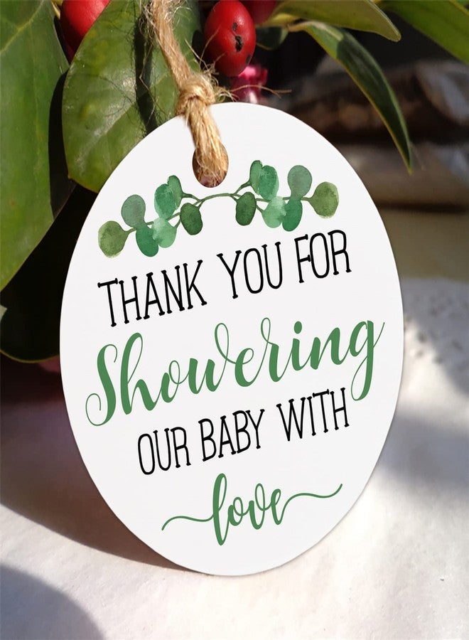 None/Brand Golden Ribbon Baby Shower Favor Tags - 2 Inches, 50 Count with String - Image 2