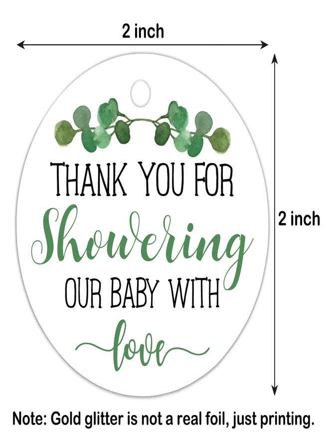 None/Brand Golden Ribbon Baby Shower Favor Tags - 2 Inches, 50 Count with String - Image 4