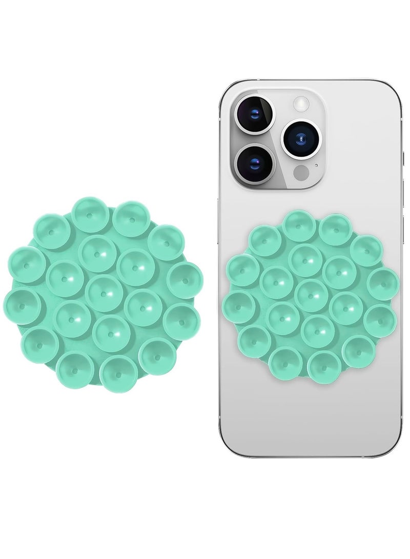 Silicone Suction Cup Phone Case Mount Double Sided, Phone Accessories Hands-Free Strong Grip Holder for Selfies and Videos, Silicon Phone Stand for iPhone and Android (Turquoise)  - Image 1