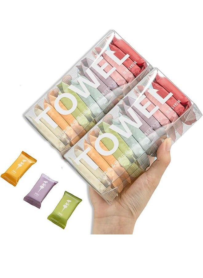 Disposable Compressed Towels, Portable Compressed Towel Sheets, 28 Pieces Travel Towels,Thickened Super Absorbent Towels For Travel Use, Face Towels Are Great For Outdoor Camping Hiking - Image 1