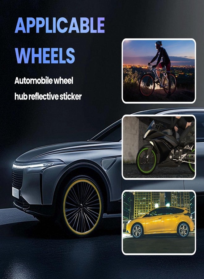 Gabrella 40 Pcs Reflective Wheel Rims Strip Sticker, Car Wheel Decorative Stripe Stickers, Night Safety Warning Stickers, Reflective Decoration Strips for Car Motorcycle Bicycles - Image 5