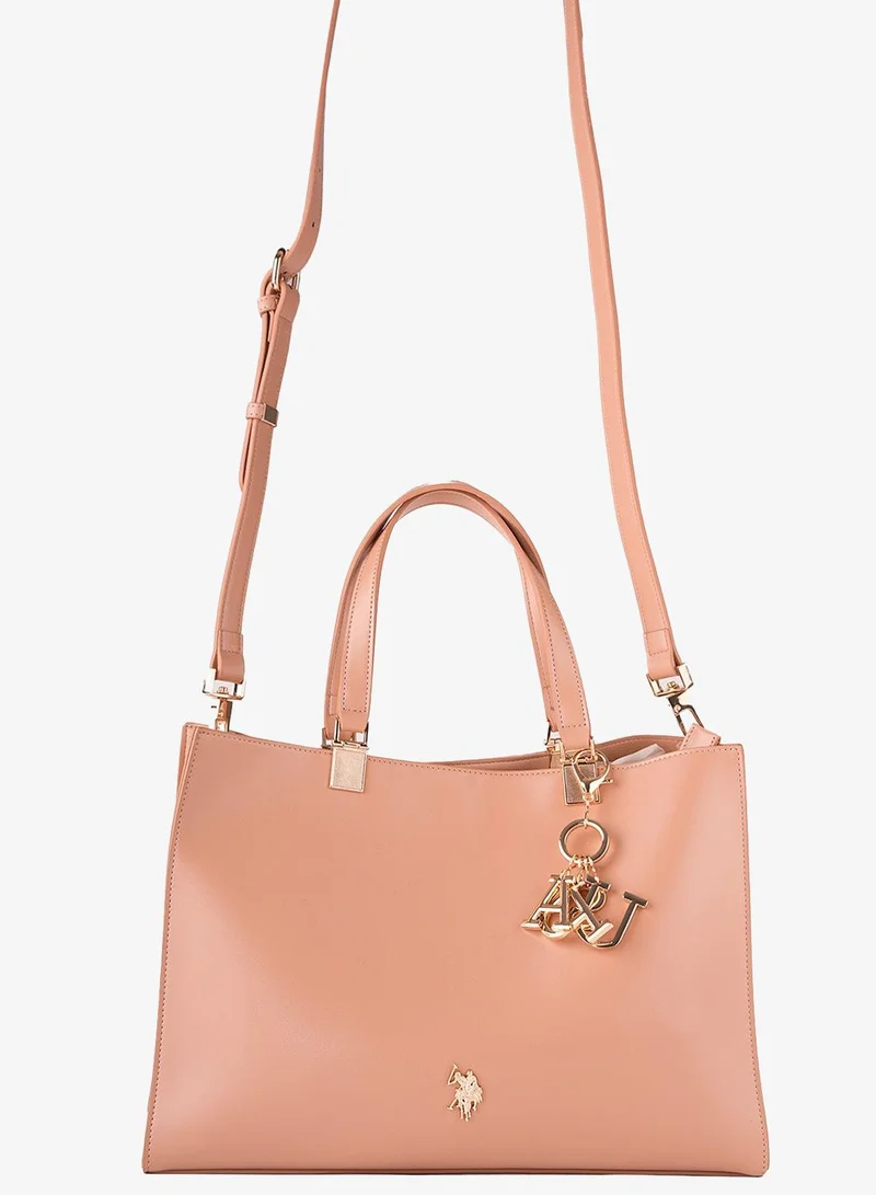 U.S. Polo Assn. U.S. Polo Assn. Women's Tote Bag, Ladies Large Capacity Shoulder Bag Handbag for Ladies Travel Bag for Girl Nude