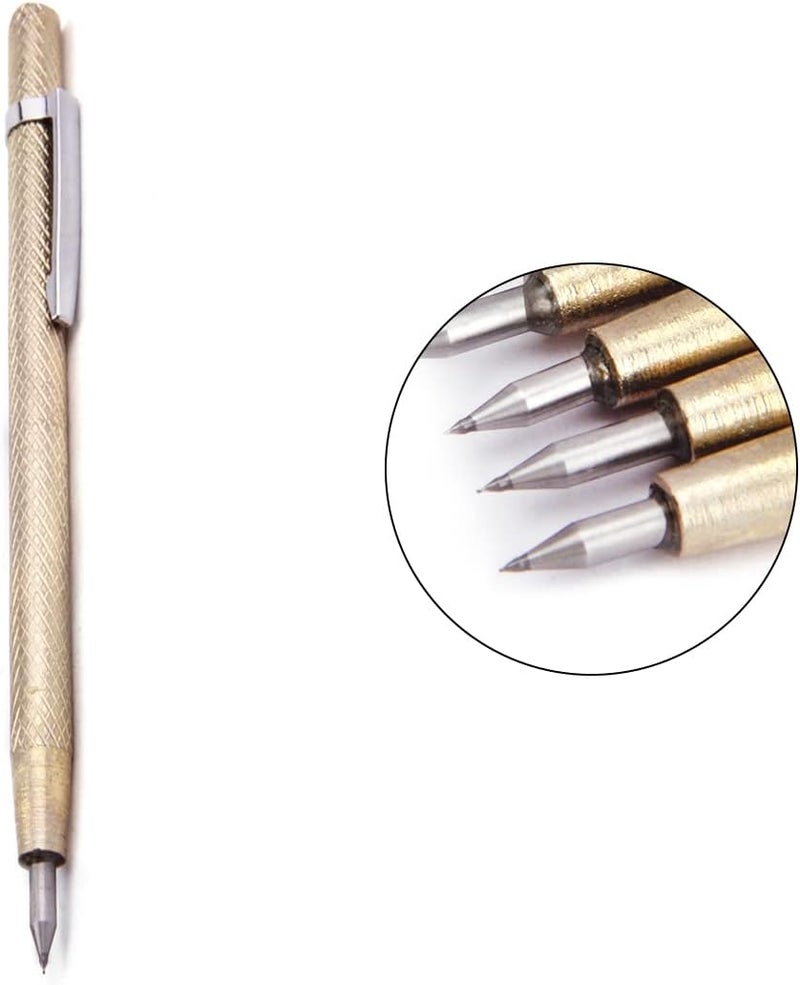 Utoolmart Glass Scribe Tool Engraver Pen Cemented Carbide with Clip Scriber Craft for Glass Metal Engraver Carving Sheet Wood Ceramics Stone DIY 6pcs - Image 3