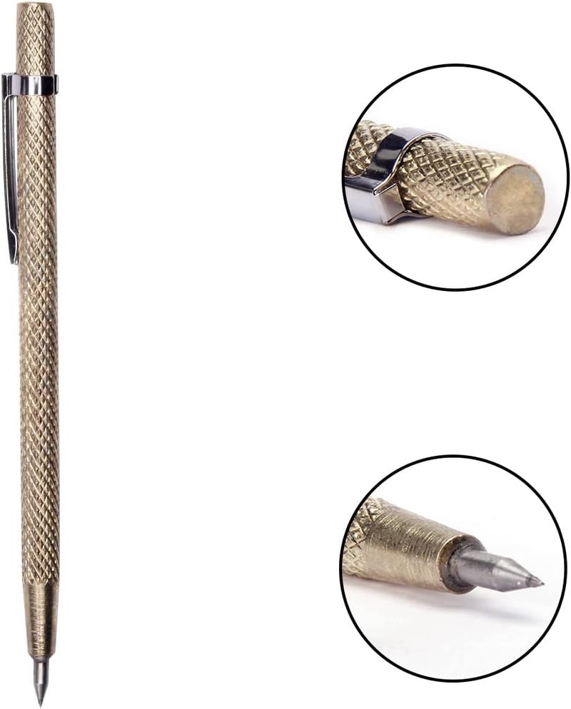 Utoolmart Glass Scribe Tool Engraver Pen Cemented Carbide with Clip Scriber Craft for Glass Metal Engraver Carving Sheet Wood Ceramics Stone DIY 6pcs - Image 2