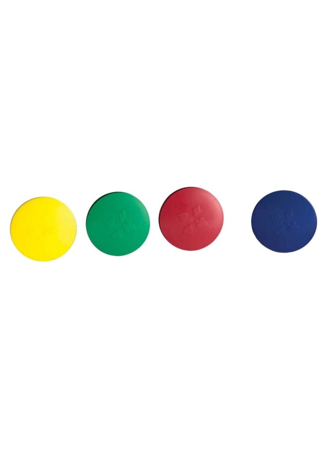 CHH Round Card Holders with Case in Red, Yellow, Green & Blue, Multi 