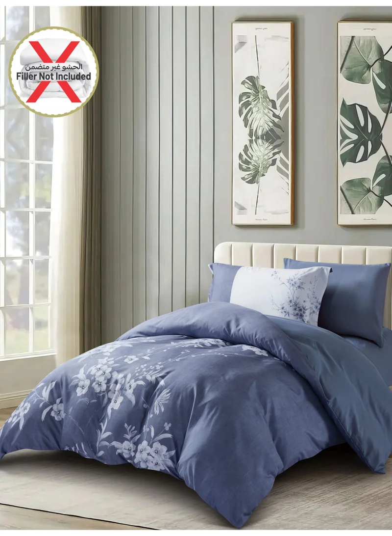 دوناتيلا طقم غطاء لحاف مشجر 4 قطع مقاس كوين يناسب سرير 150×200 سم مايكروفايبر ناعم , تصميم راقي و انيق , يناسب جميع الفصول (لا يشمل حشوة اللحاف)