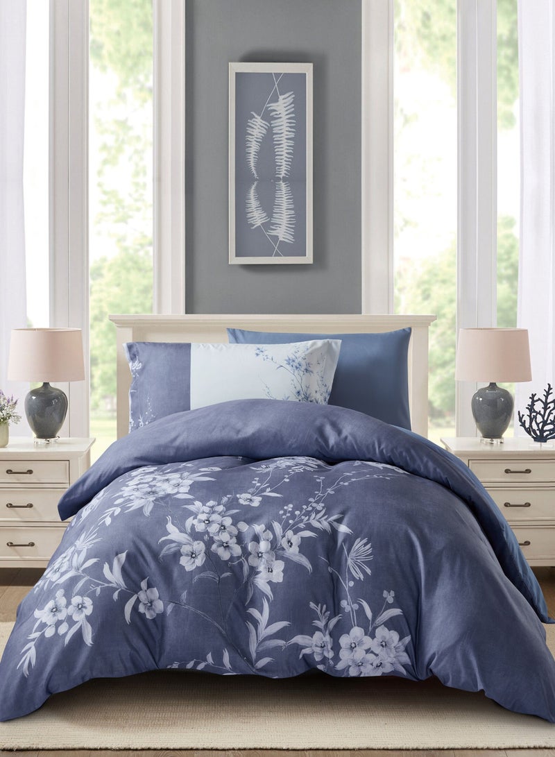 Donetella Digital Print Duvet cover Set,Queen Size Fits 150x200 cm - 4-Pcs Bed Set, ,Emirate Collection, Microfiber - 1 Duvet Cover, 1 Fitted Sheet, 1 Pillow Shams, 1 Pillowcases (Filler Not Include) - Image 1