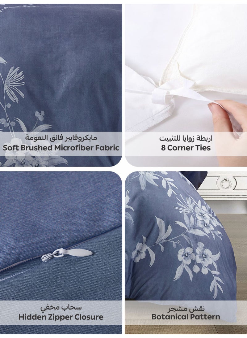 Donetella Digital Print Duvet cover Set,Queen Size Fits 150x200 cm - 4-Pcs Bed Set, ,Emirate Collection, Microfiber - 1 Duvet Cover, 1 Fitted Sheet, 1 Pillow Shams, 1 Pillowcases (Filler Not Include) - Image 4