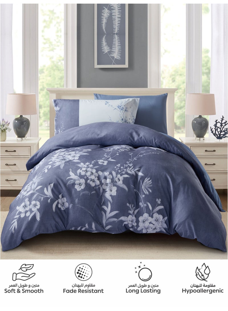 Donetella Digital Print Duvet cover Set,Queen Size Fits 150x200 cm - 4-Pcs Bed Set, ,Emirate Collection, Microfiber - 1 Duvet Cover, 1 Fitted Sheet, 1 Pillow Shams, 1 Pillowcases (Filler Not Include) - Image 5