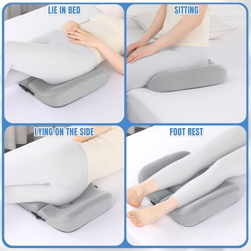 HOMBYS Memory Foam Bed Sore Cushions for Butt Bedsore Pressure Relief Pillow for Sleeping and Sitting Cushion for Bed Sores on Buttocks T Shaped Opening Tailbone Pillow Patent Pending Light Grey - Image 3
