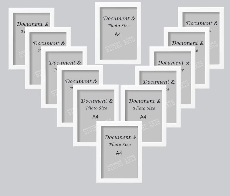 Stuthi Arts A4 size Certificate Document Photo White Wall wood photo frames Colour White Size A4 Frame A412 - Image 1