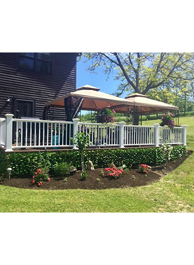 سياج خوص قابل للتوسيع مع نباتات صناعية أخضر/بني