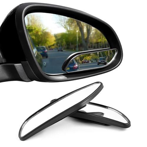 YTFRL 2 PCS Blind Spot Mirror Adjustable Wide Angle Convex Side Rearview Mirrors Long Framed Rectangular HD Glass Rear View Mirror for Sedans SUVs Trucks Car Accessories Framed Medium - Image 1
