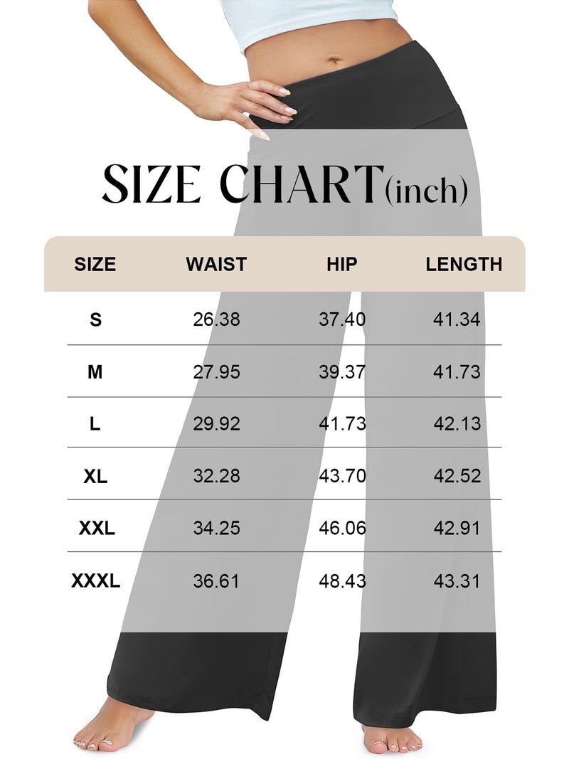 Arolina Women's Stretchy Wide Leg Palazzo Lounge Pants Casual Comfy High Waist Palazzo Pants Black - Image 4