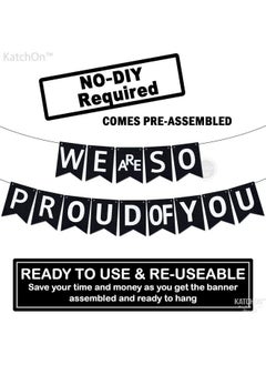 KATCHON We Are So Proud Of You Banner 10 Feet No Diy ; Black And White Graduation Decorations Class Of 2023 ; Proud Of You Grad Banner ; Graduation Party Decorations 2023 ; Army Party Decorations  - Image 3