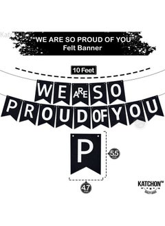 KATCHON We Are So Proud Of You Banner 10 Feet No Diy ; Black And White Graduation Decorations Class Of 2023 ; Proud Of You Grad Banner ; Graduation Party Decorations 2023 ; Army Party Decorations  - Image 5