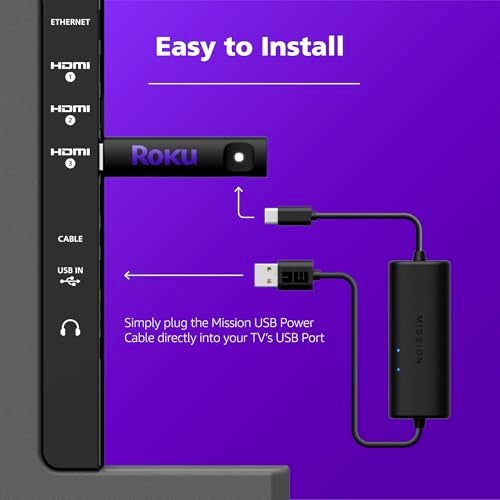 Mission Cables Mission USB Power Cable for Roku Streaming Stick (Power Your Roku Directly from Your TV) - Image 4