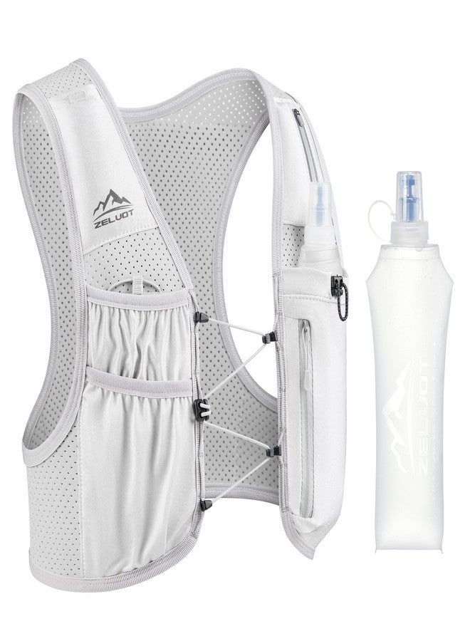 Zelvot Running Vest for Women Men, USA Original Patent, Adjustable Chest Straps Running Hydration Vest with 500ml Soft Flask, Lightweight Reflective Hydration Backpack for Hiking Marathon (Gray, M/L) - Image 1