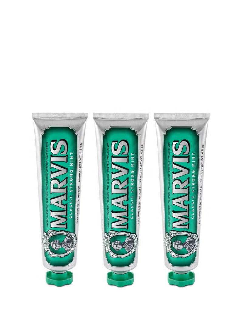 Marvis Classic Strong Mint Toothpaste Bundle (3x85ml)
