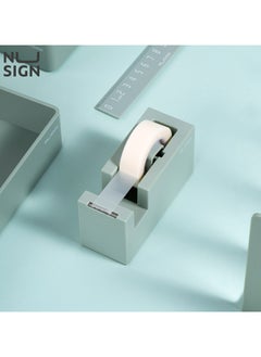 Deli Nusign ENS121 Modern Tape Dispenser - 18-60mm Width, 1Cr17 Blade & Non-Slip Silicone Base, Green  - Image 2