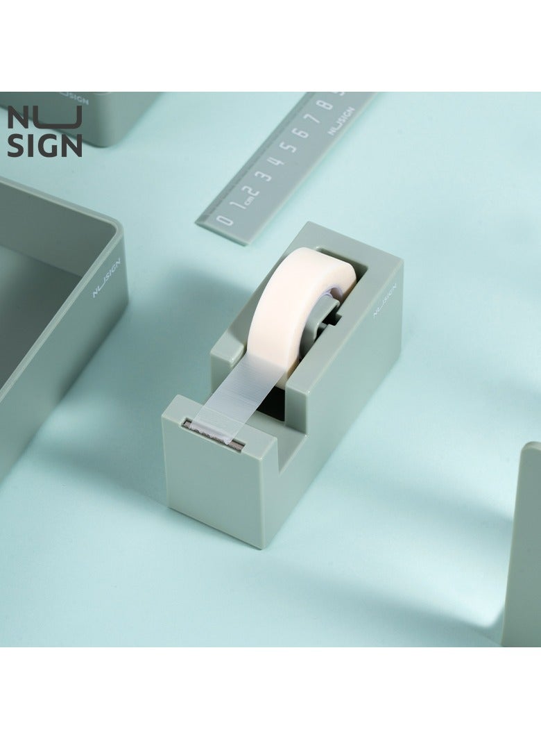 Deli Nusign ENS121 Modern Tape Dispenser - 18-60mm Width, 1Cr17 Blade & Non-Slip Silicone Base, Green - Image 2