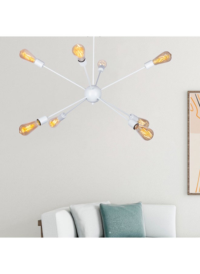 الروضة للإضاءة نجفة شمس 8 لمبة | حديث ديكور LED E27 معلقة مصباح سقف اضاءة داخلية مصباح معلق دلاية سقف مودرن نجفة | مناسبة لأي غرفة | | اللون: أبيض | المقاس: 65x90 سم