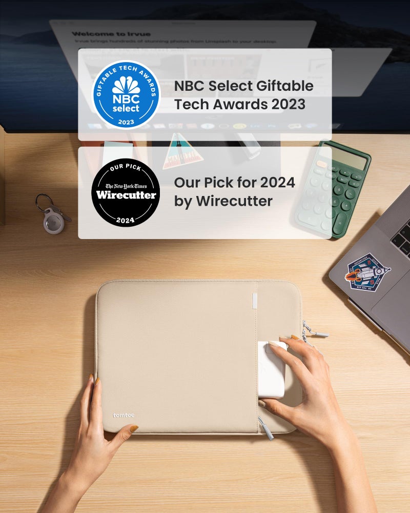 tomtoc 360Â° Protective Laptop Sleeve for 16-inch MacBook Pro M4/M3/M2/M1 Pro/Max A3403 A3186 A2991 A2780 A2485 A2141 2024-2019, Dell XPS 16 Laptop, Water-Resistant MacBook Case with Accessory Pocket - Image 2